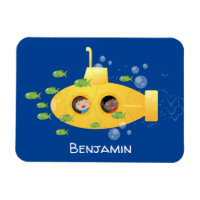 Caricature de poisson sous-marin jaune mignon