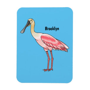 Magnet Flexible Caricature d'oiseau de spatule de rose