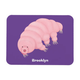 Magnet Flexible Caricature d'ours d'eau tardigrade rose mignon