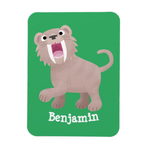 Magnet Flexible Caricature du tigre mignon Saber Toothed Smilodon