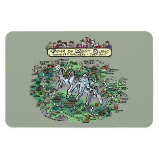 Magnet Flexible Caricature du Tour du Mont Blanc - aimant 4x6