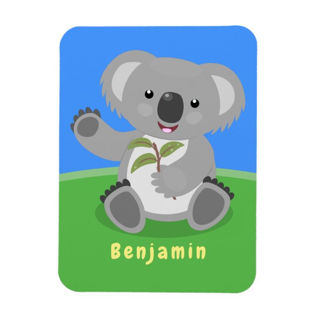 Magnet Flexible Caricature joyeux koala agitant (Vertical)