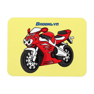 Magnet Flexible Caricature moto de sport rouge mou
