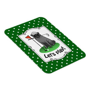 Magnet Flexible Carlin de golf Jouer Golf (noir) mignon chien drôl
