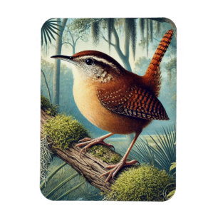 Magnet Flexible Caroline du Sud État Oiseaux Carolina Wren