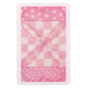 Magnet Flexible CARRÉ COEUR ROSE QUILT 4x6 Aimant flexible / rose