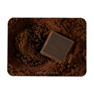Magnet Flexible Carré de chocolat dans la poudre de chocolat