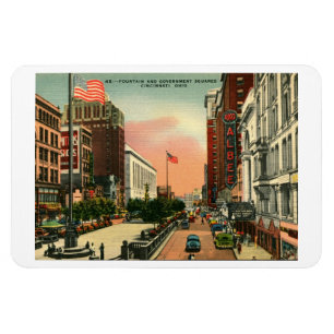 Magnet Flexible Carré de fontaine, Cincinnati, Ohio carte postale 