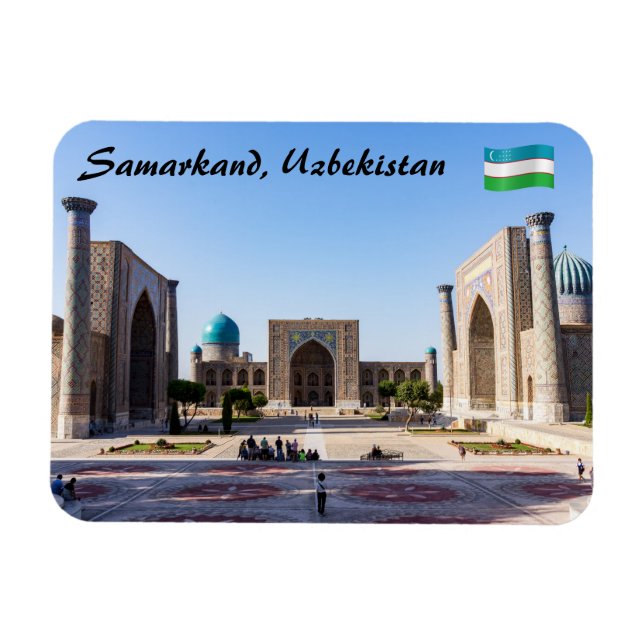 Magnet Flexible carré Registan au coucher du soleil - Samarkand, O (Horizontal)