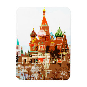 Magnet Flexible Carré rouge de l'église de Moscou Saint Basile #1