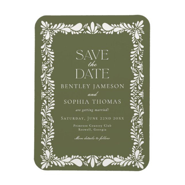 Magnet Flexible Carreau de Talavera vert Fiesta espagnole Enregist (Vertical)