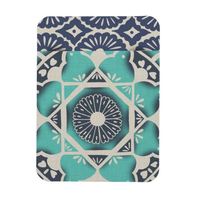 Magnet Flexible Carrelage bleu Batik II (Vertical)