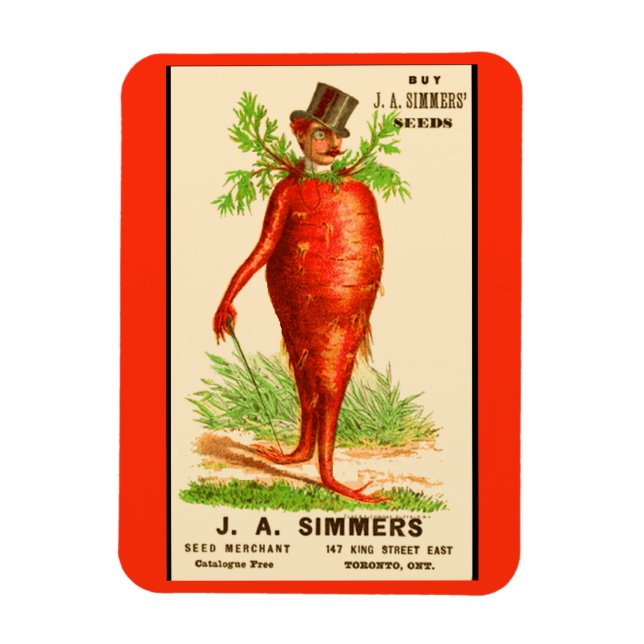 Magnet Flexible carrot man Victorian (Vertical)