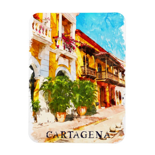 Magnet Flexible Cartagena Colombie Vintage voyage (Vertical)