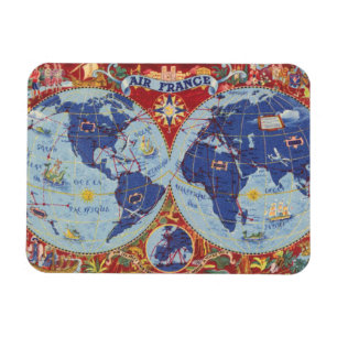 Magnet Flexible Carte Air France du monde