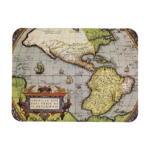 Magnet Flexible Carte antique du monde des Amériques, 1570