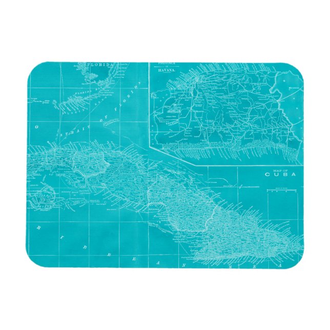 Magnet Flexible Carte Blue Cuba (Horizontal)