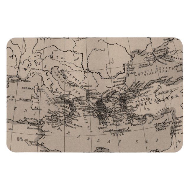 Magnet Flexible Carte, Cartographie, Géographie, Mer Méditerranée (Horizontal)