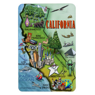 Magnet Flexible Carte Cartographique de Californie