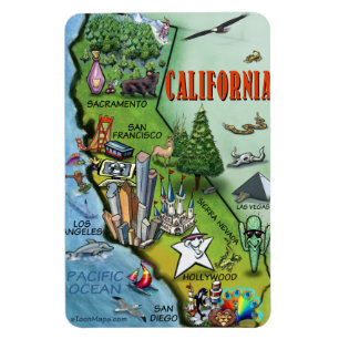 Magnet Flexible Carte Cartographique de Californie
