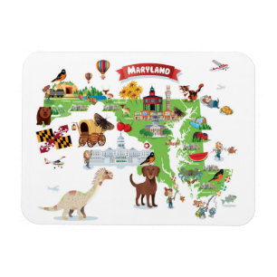 Magnet Flexible Carte Cartographique du Maryland