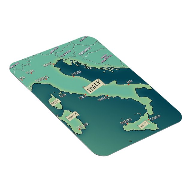 Magnet Flexible Carte Classique De L'Italie (Côté Droit)