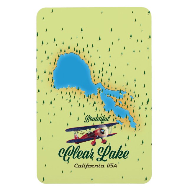 Magnet Flexible Carte Clear Lake California USA (Vertical)