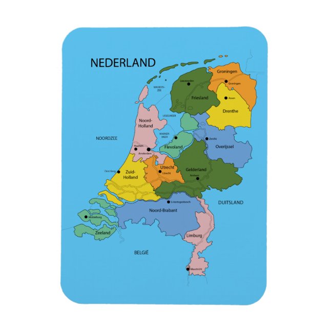 Magnet Flexible Carte d'aimant néerlandais (Vertical)
