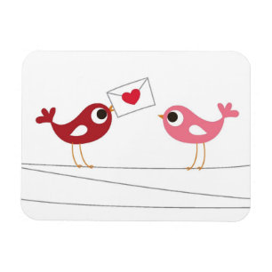 Magnet Flexible Carte d'amour d'oiseaux
