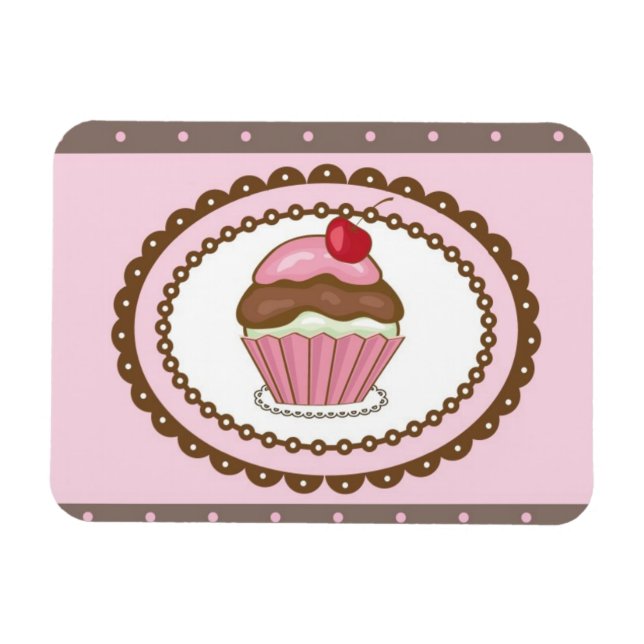 Magnet Flexible Carte d'anniversaire avec cupcake (Horizontal)