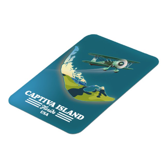 Magnet Flexible Carte de Captiva Island Florida USA (Côté Gauche)