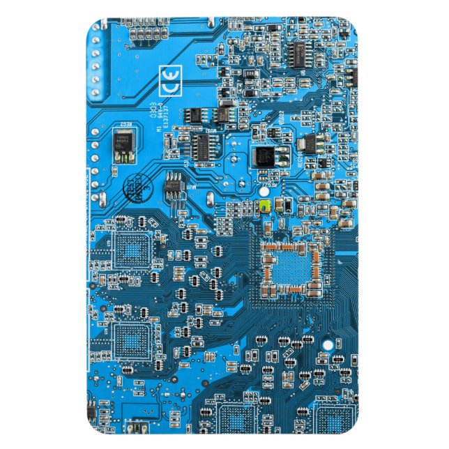 Magnet Flexible Carte de circuit Geek d'ordinateur bleu (Vertical)