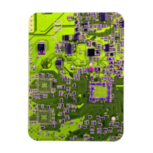 Magnet Flexible Carte de circuit Geek d'ordinateur Neon Jaune