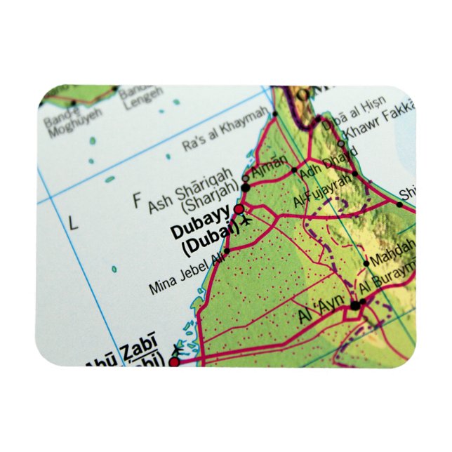 Magnet Flexible Carte de Dubaï (Horizontal)