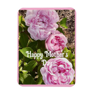 Magnet Flexible Carte de Fête des Mères Fleurs Roses Florales Rose