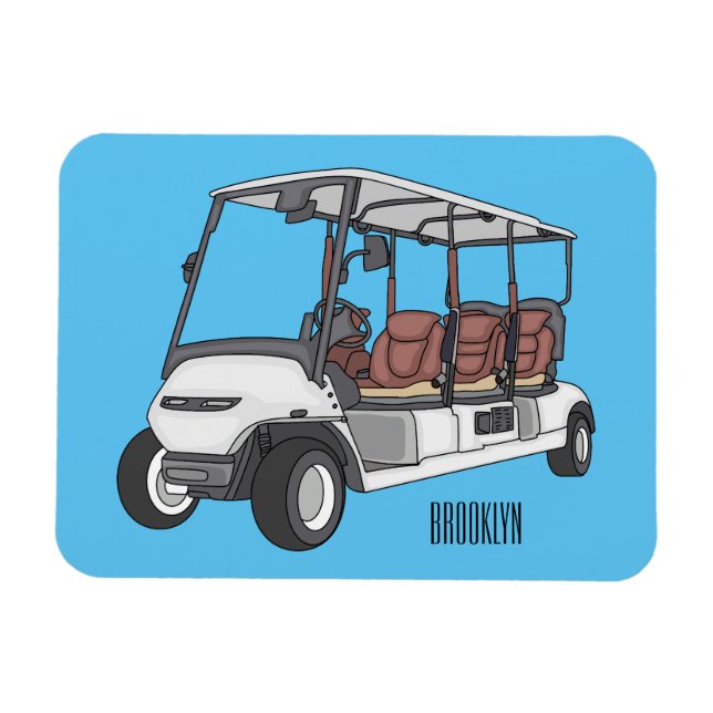 Magnet Flexible Carte de golf / dessin animé en voiturette de golf (Horizontal)