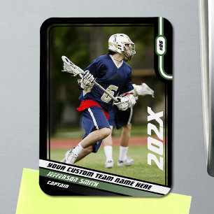 Magnet Flexible Carte de joueur de crosse en noir et vert