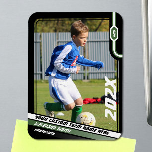 Magnet Flexible Carte de joueur de football en vert noir