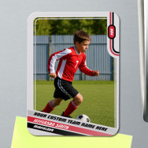 Carte de joueur de football gris clair rouge