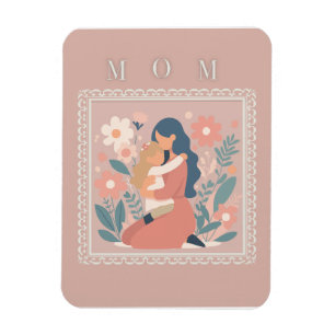 Magnet Flexible Carte de la fête des mères pour mère et enfant
