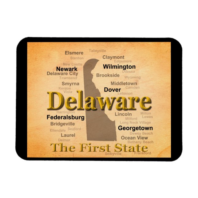 Magnet Flexible Carte de la fierté d'état du Delaware âgé (Horizontal)