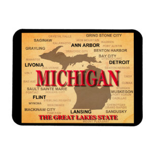 Magnet Flexible Carte de la fierté d'état du Michigan Silhouette
