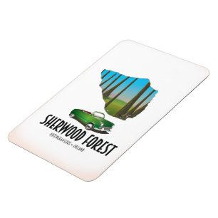 Magnet Flexible Carte de la forêt de Sherwood Nottinghamshire