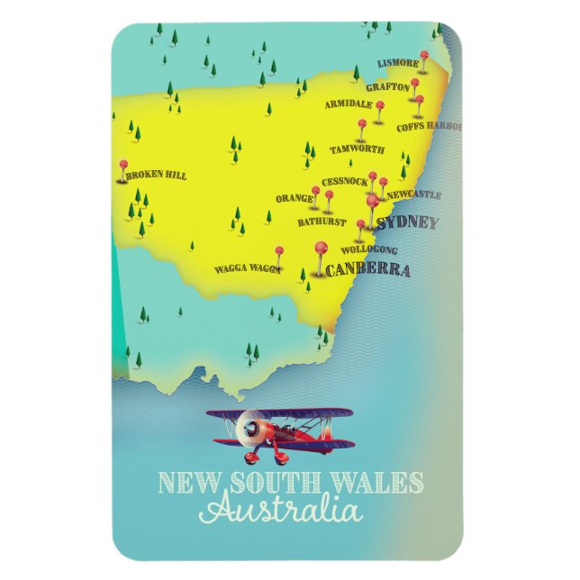 Magnet Flexible Carte de la Nouvelle-Galles du Sud Australie (Vertical)