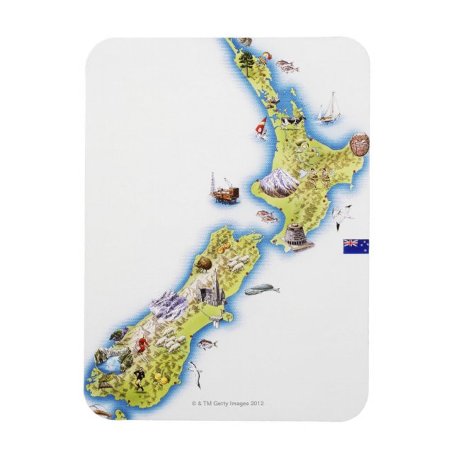 Magnet Flexible Carte de la Nouvelle-Zélande (Vertical)