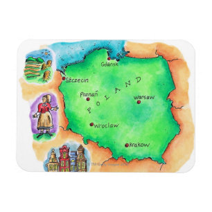 Magnet Flexible Carte de la Pologne
