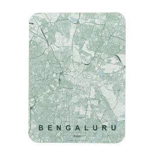 Magnet Flexible Carte de la ville de Bengaluru en Inde, design min