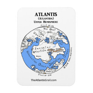 Magnet Flexible Carte de l'Atlantide - hémisphère supérieur -
