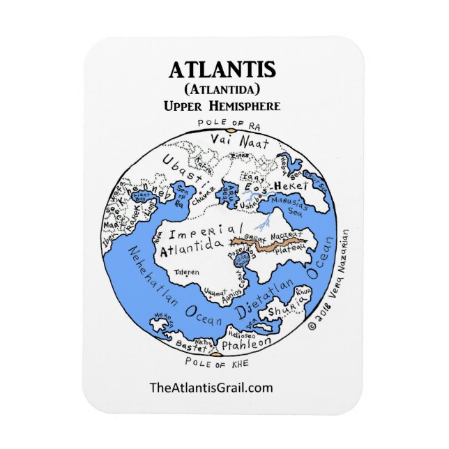 Magnet Flexible Carte de l'Atlantide - Hémisphère supérieur - Aima (Vertical)