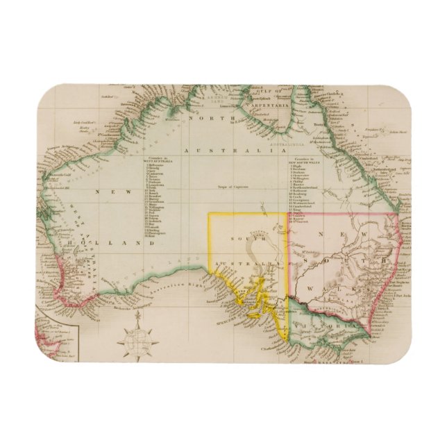 Magnet Flexible Carte de l'Australie et de la Nouvelle-Zélande (Horizontal)